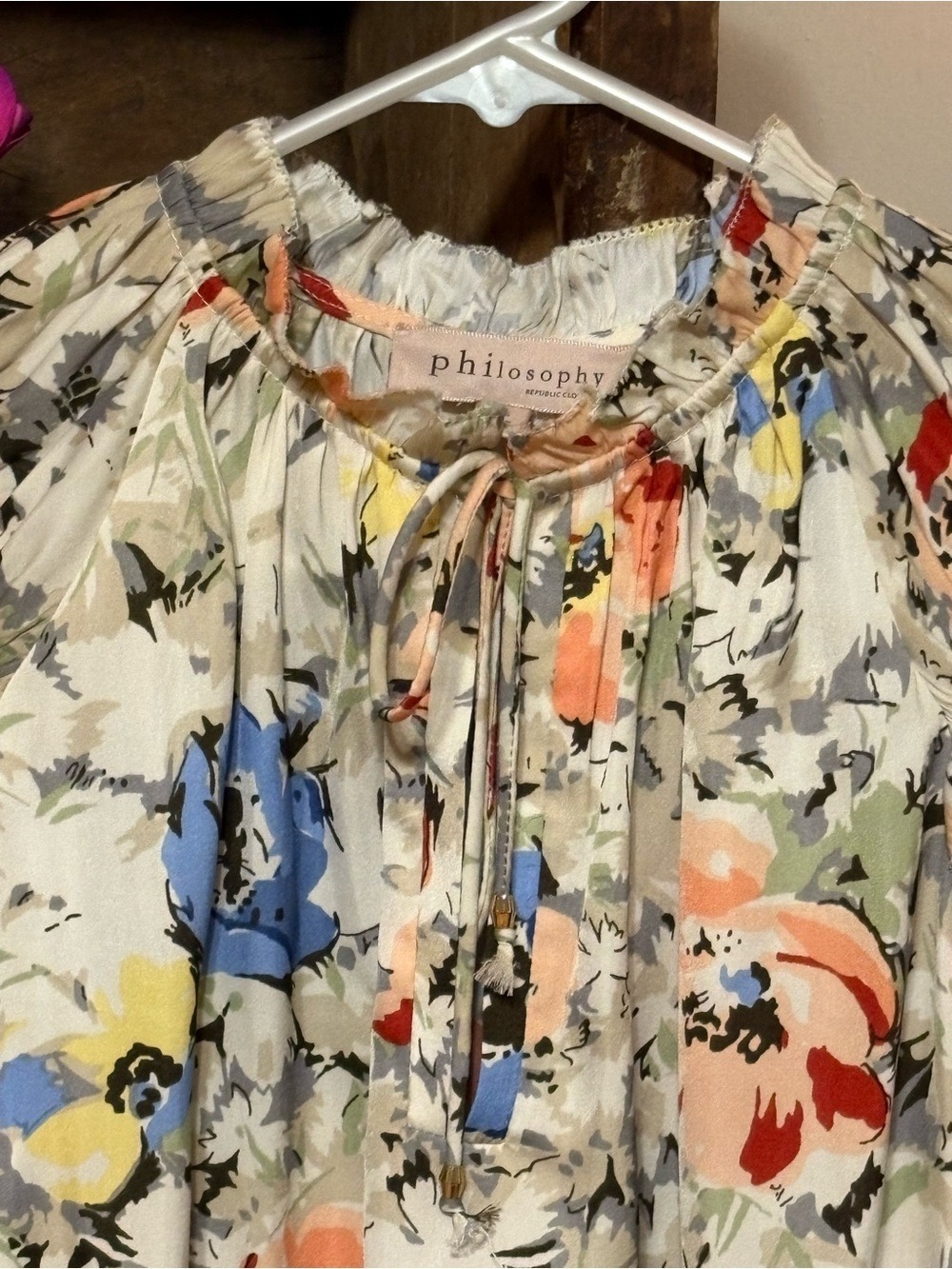 Philosophy Republic Clothing Floral Flutter Sleeve Boho Blouse small cottagecore - Picture 5 of 10